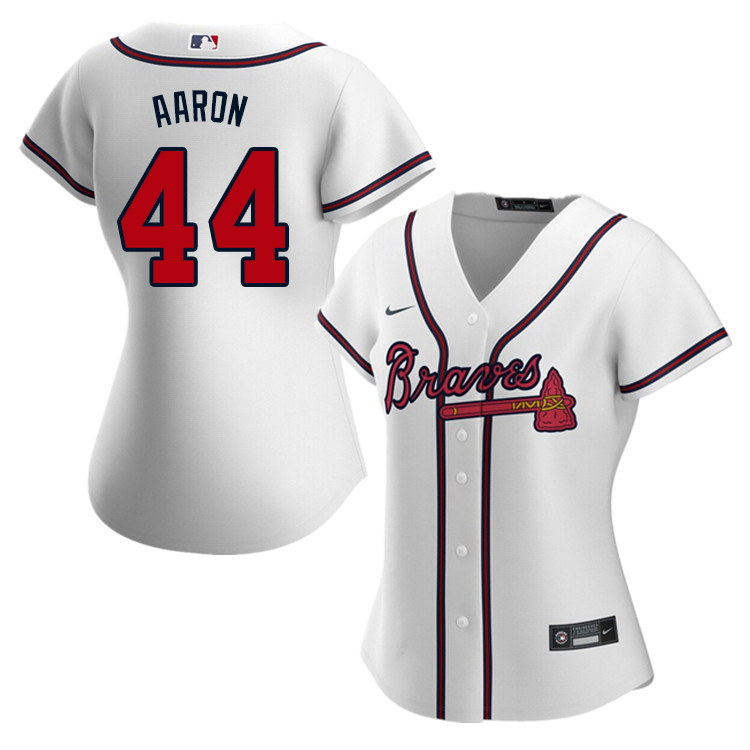 Nike Women #44 Hank Aaron Atlanta Braves Baseball Jerseys Sale-White